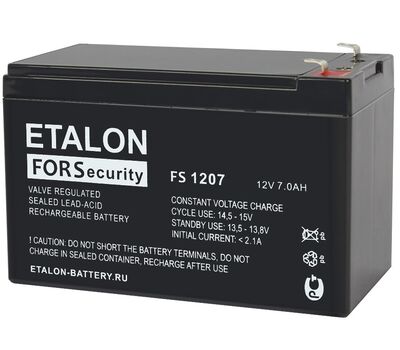 Аккумулятор Etalon FS 1207 12V 7Ah , фото  Аккумулятор Etalon FS 1207 12V 7Ah , фото [no] | domofonn.ru