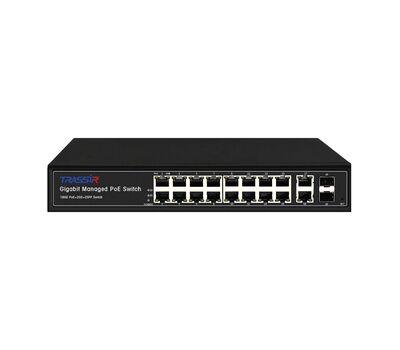 TR-NS24202S-300-16PoE v2 (D) TRASSIR PoE-коммутатор, фото  TR-NS24202S-300-16PoE v2 (D) TRASSIR PoE-коммутатор, фото [no] | domofonn.ru